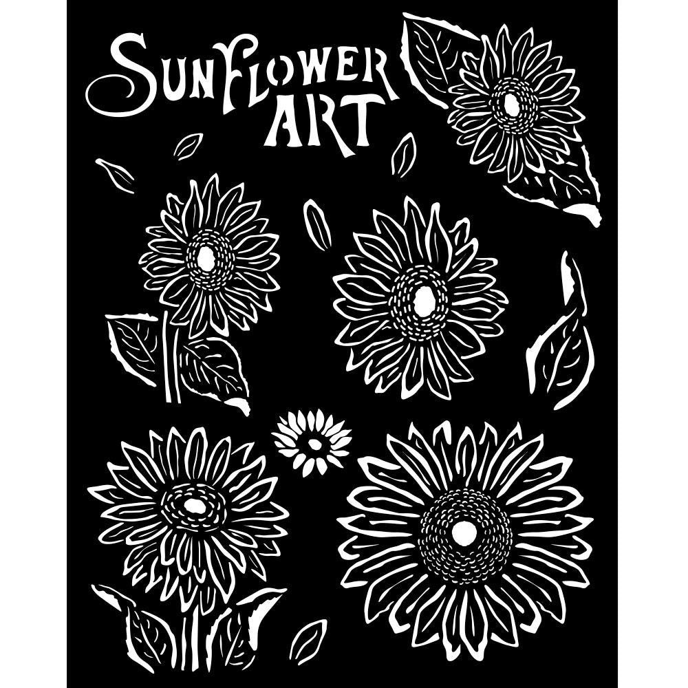 Stamperia Zonnebloem Art Dikke stencil zonnebloemen